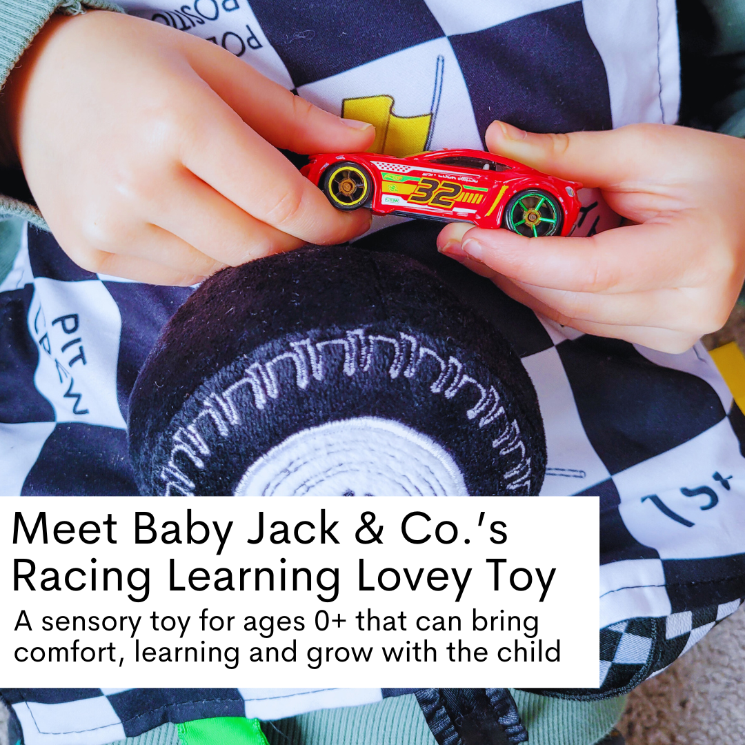 Racing Flag Baby NASCAR Tag Stroller Toy 10" x 10"