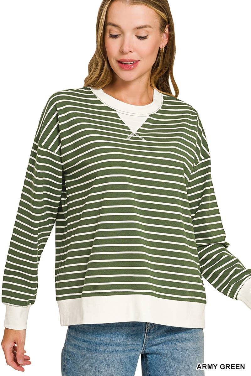 Striped Pullover: CANDY PINK / 2-2-2(S-M-L)