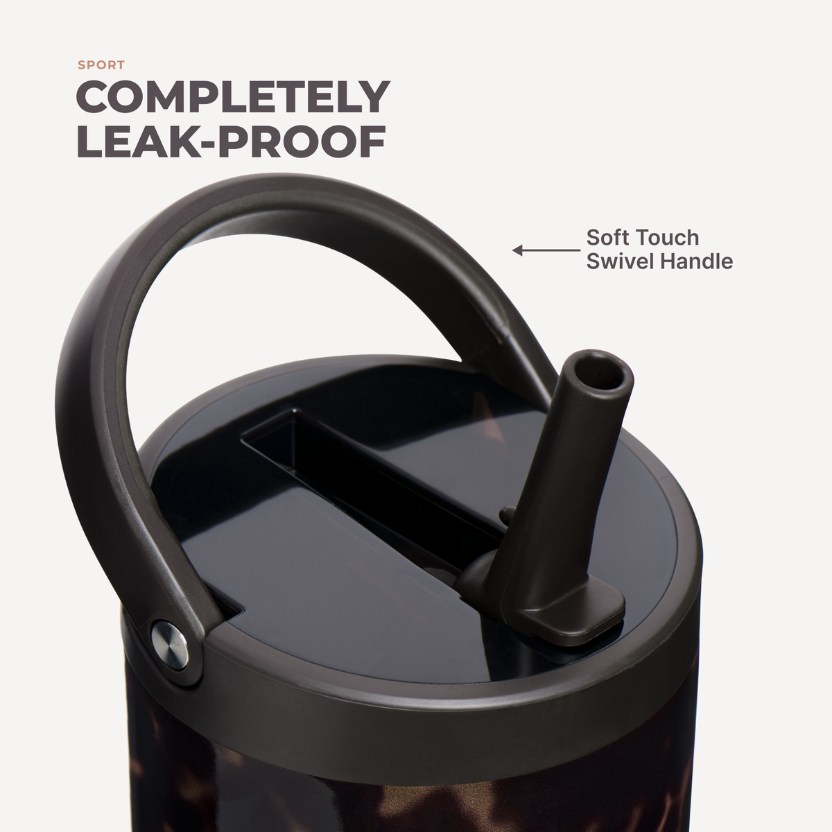 Mocha Tortoise HydroJug 40 oz Sport Water Bottle