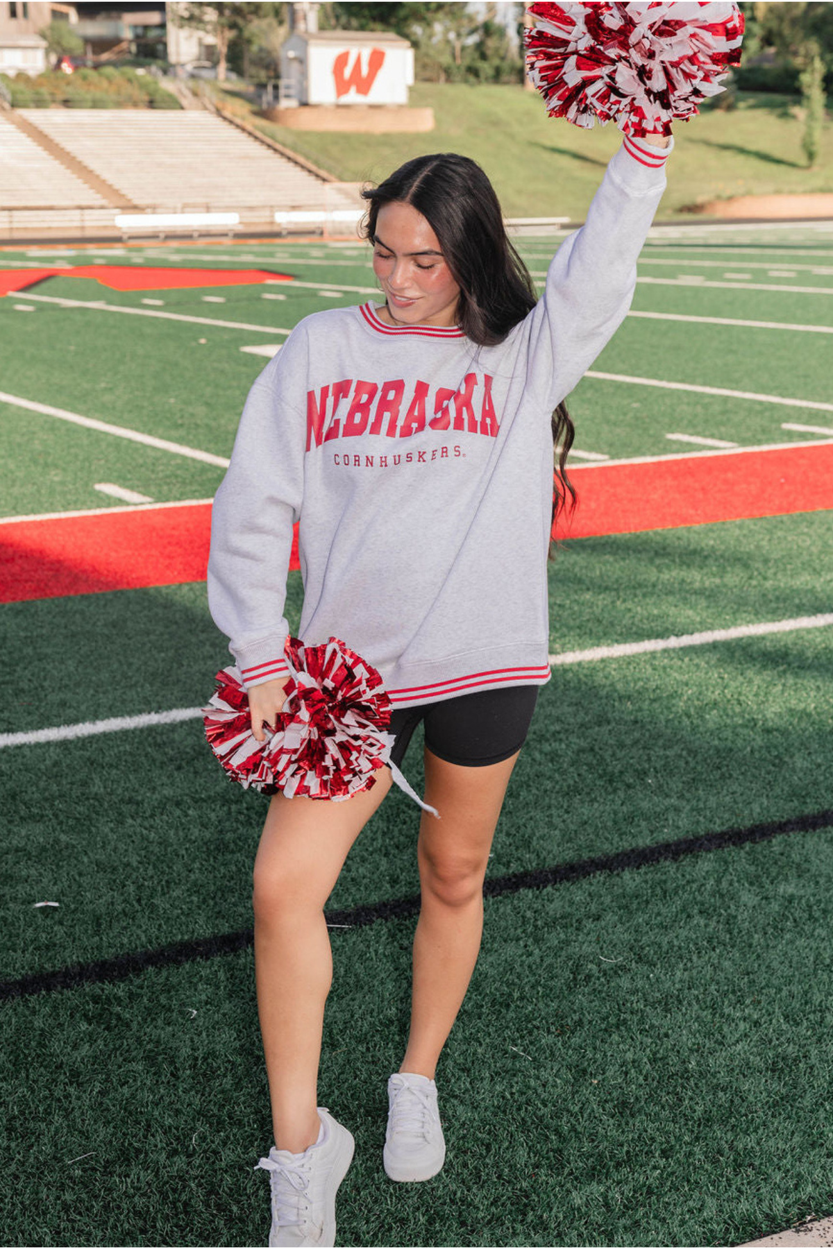 Nebraska Cornhuskers Varsity Crew: Grey / Small