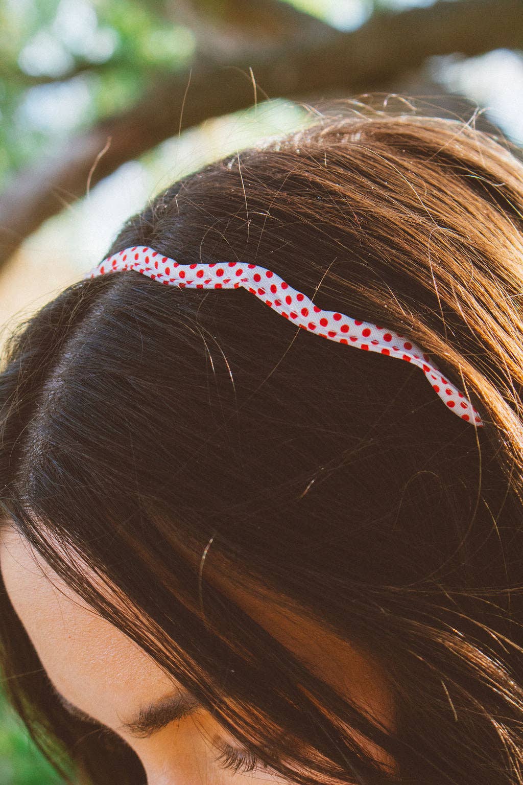 Squiggly Polka Dot Headband: Blue