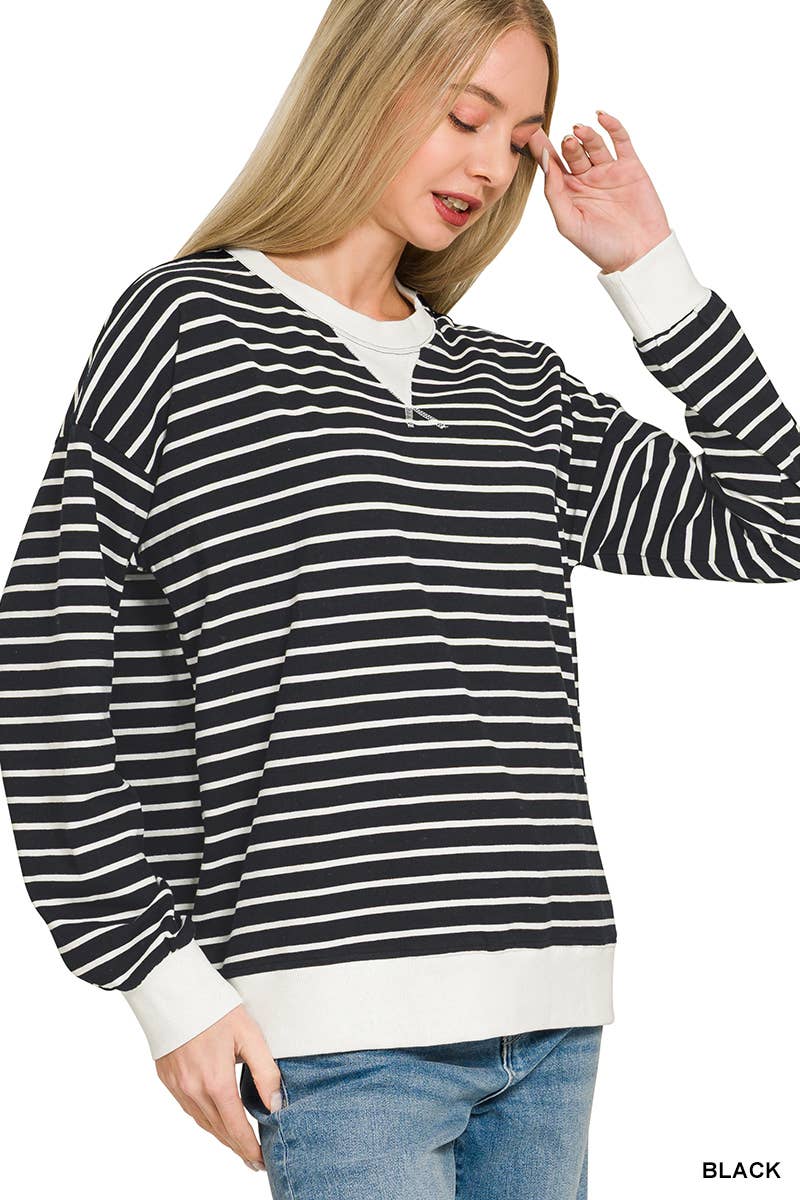 Striped Pullover: CANDY PINK / 2-2-2(S-M-L)