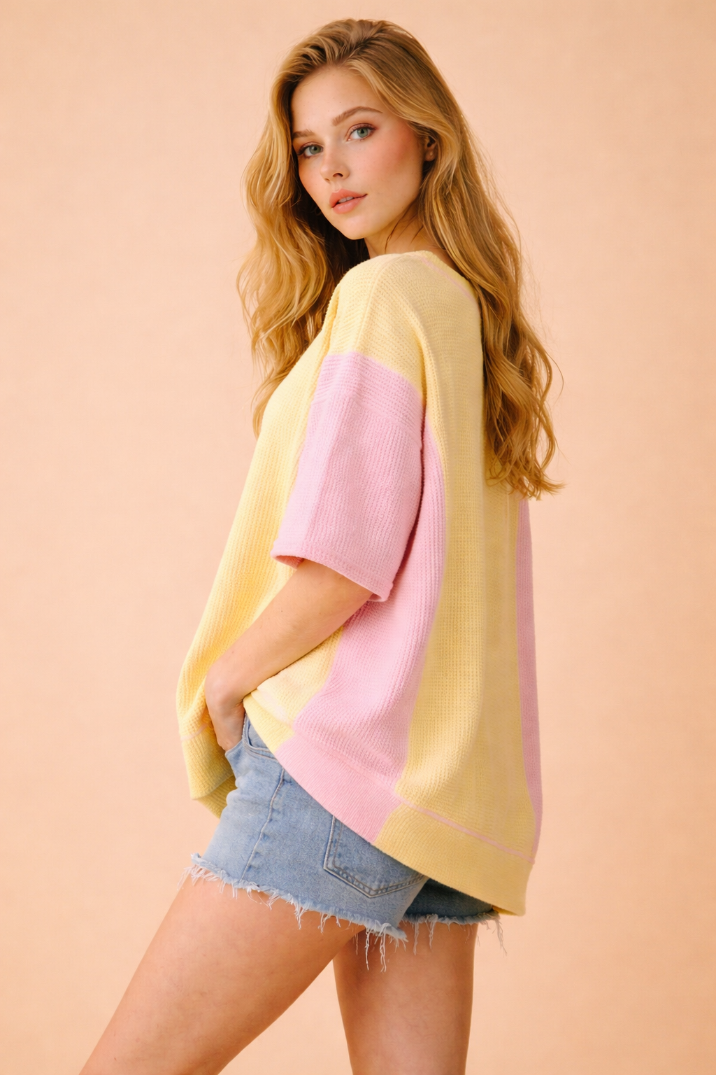 Ribbed ColorBlock Tee