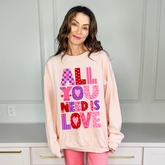 All You Need Is Love Sweatshirt: Grey
