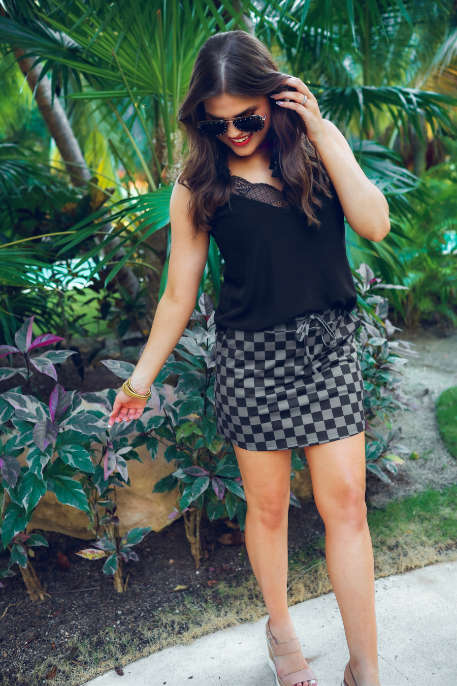 Check-Back Checkered Skort