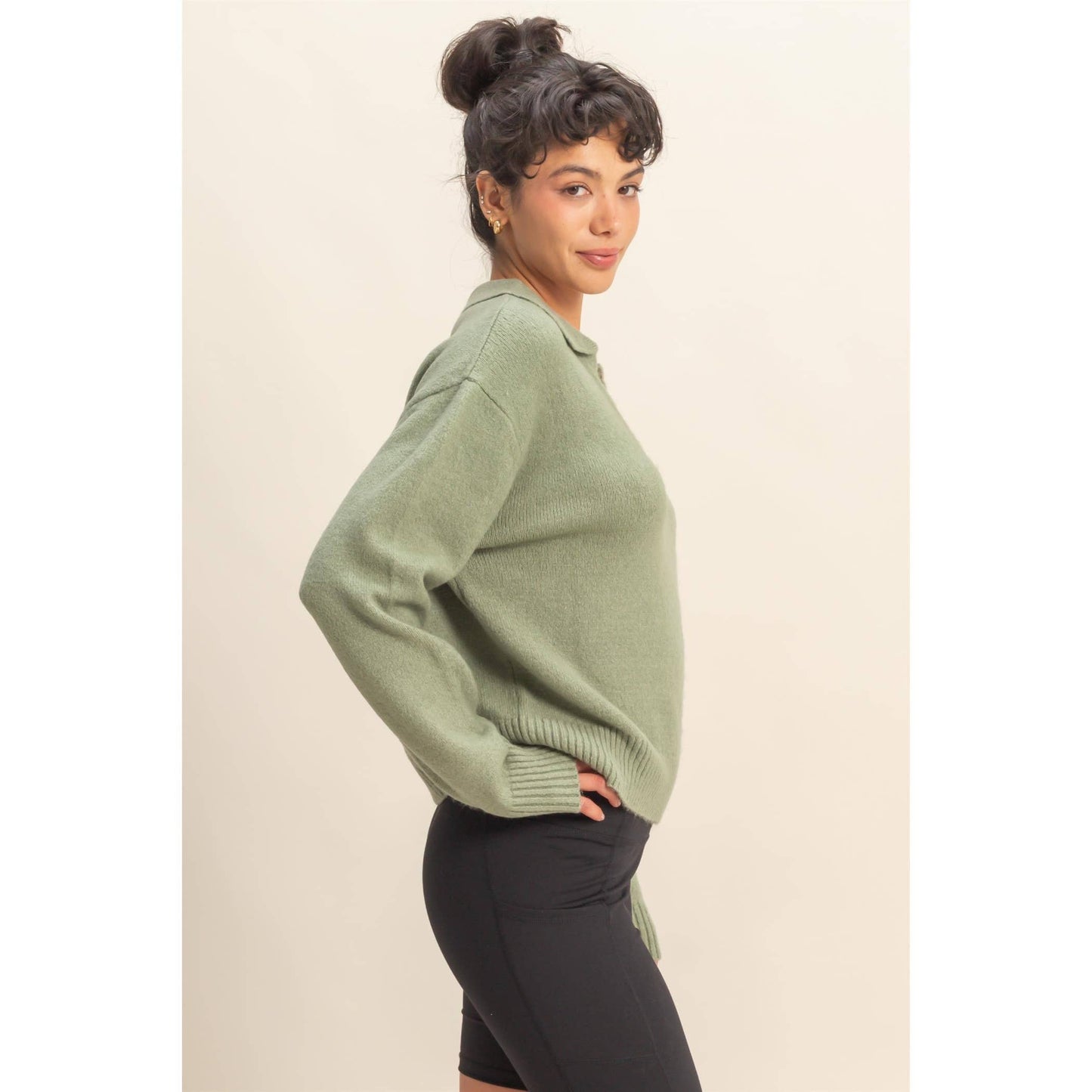 Collared V Neck Sweater
