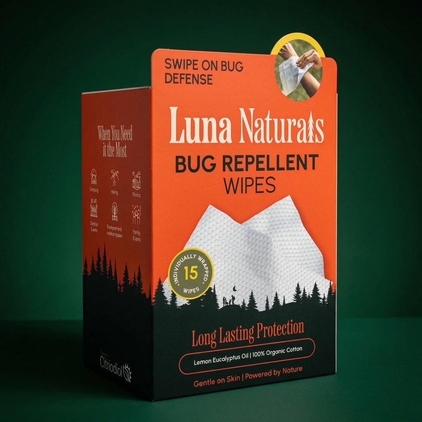 Natural Bug Repellent Wipes — Lemon Eucalyptus | 15ct