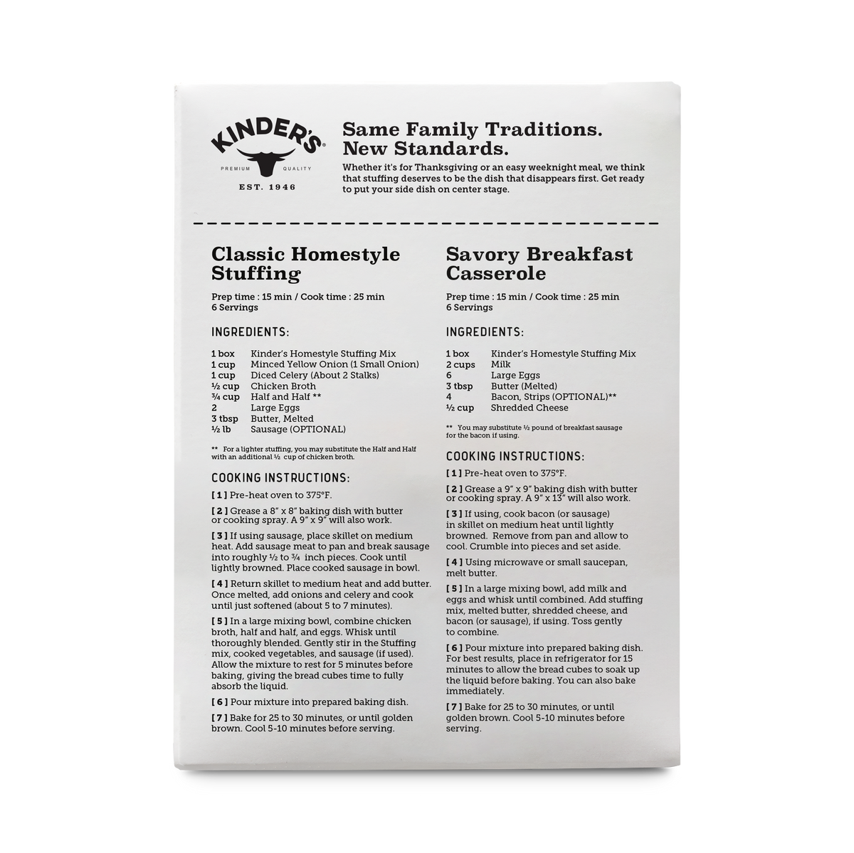 Brown Butter & Herbs Homestyle Stuffing Mix