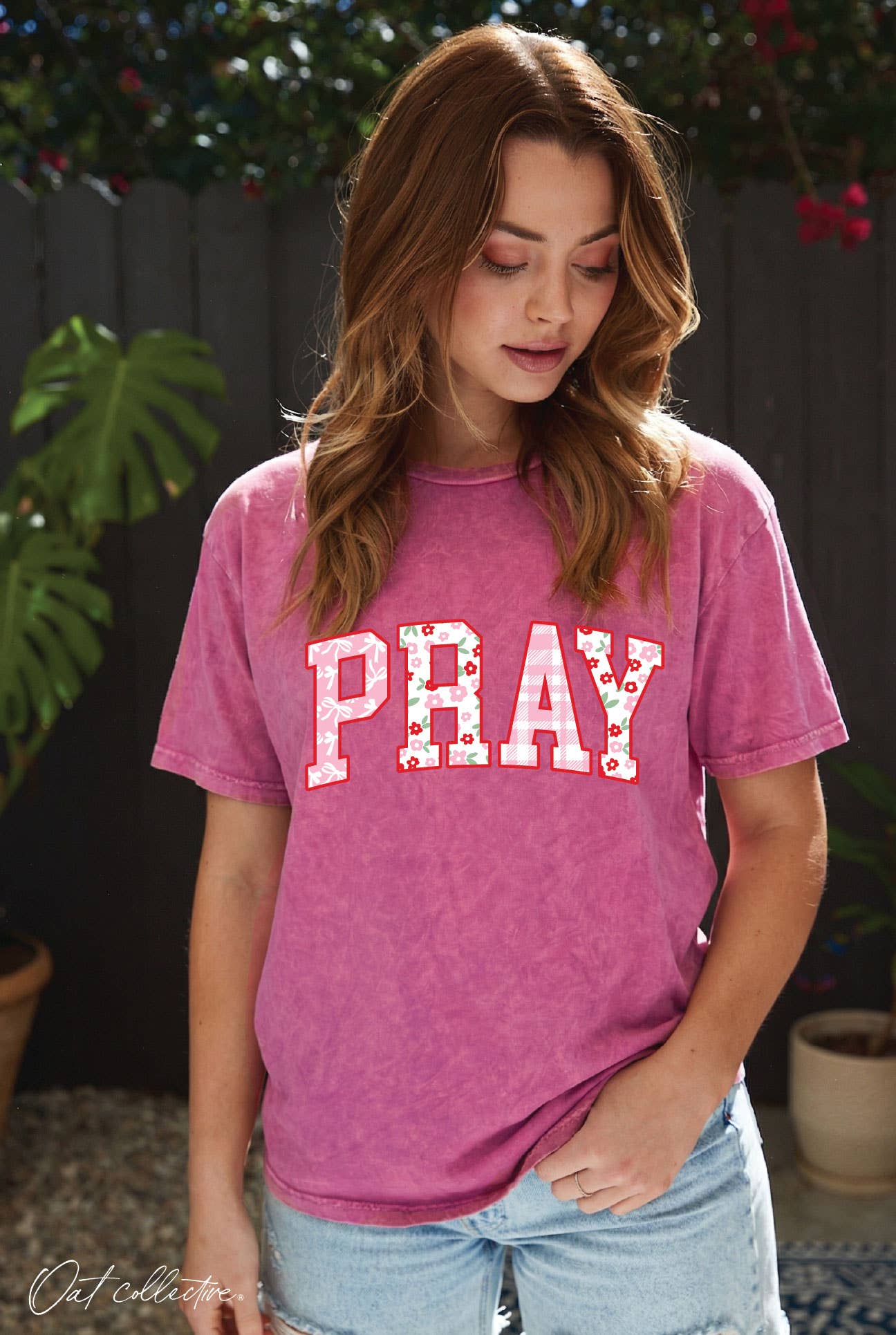 PRAY Graphic Top: FLAMINGO