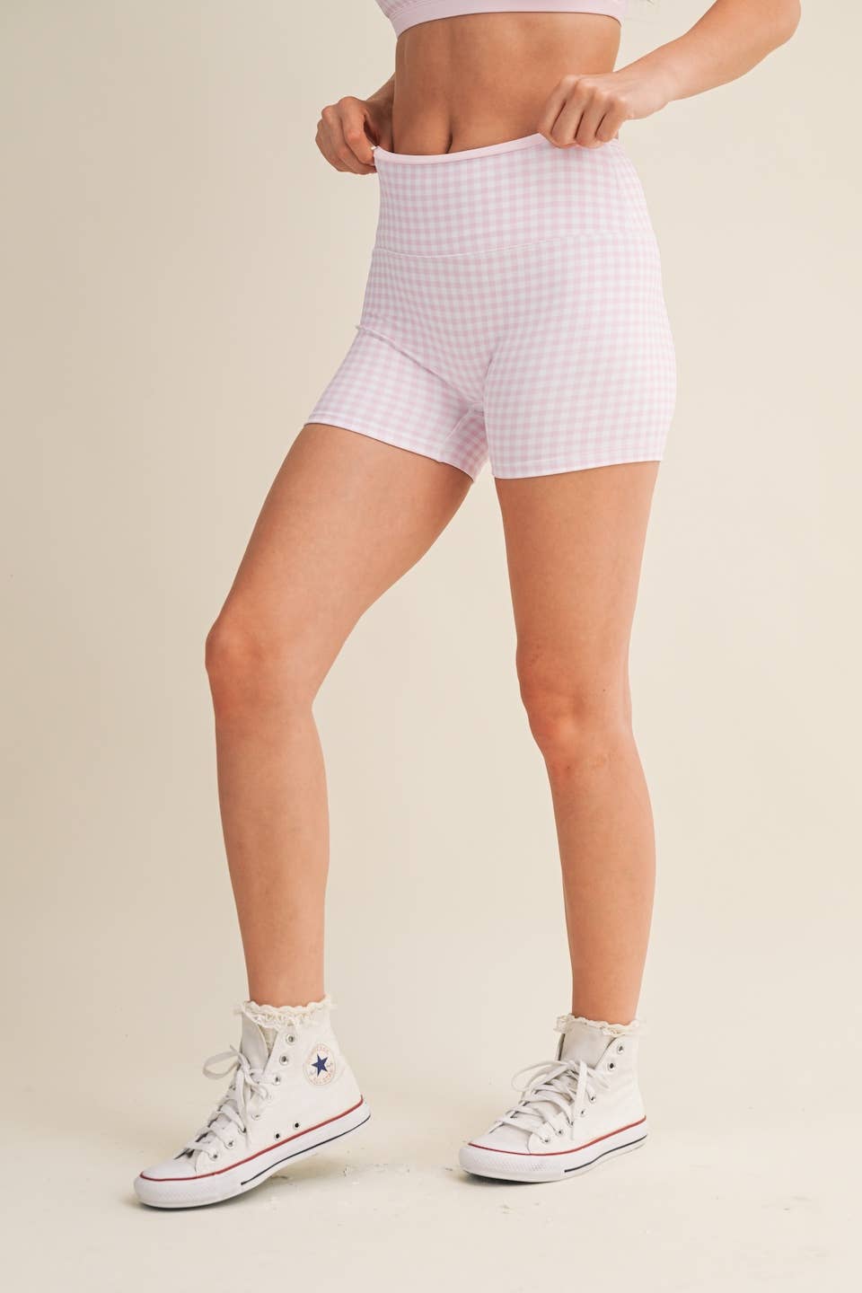Biker Shorts: Red Gingham