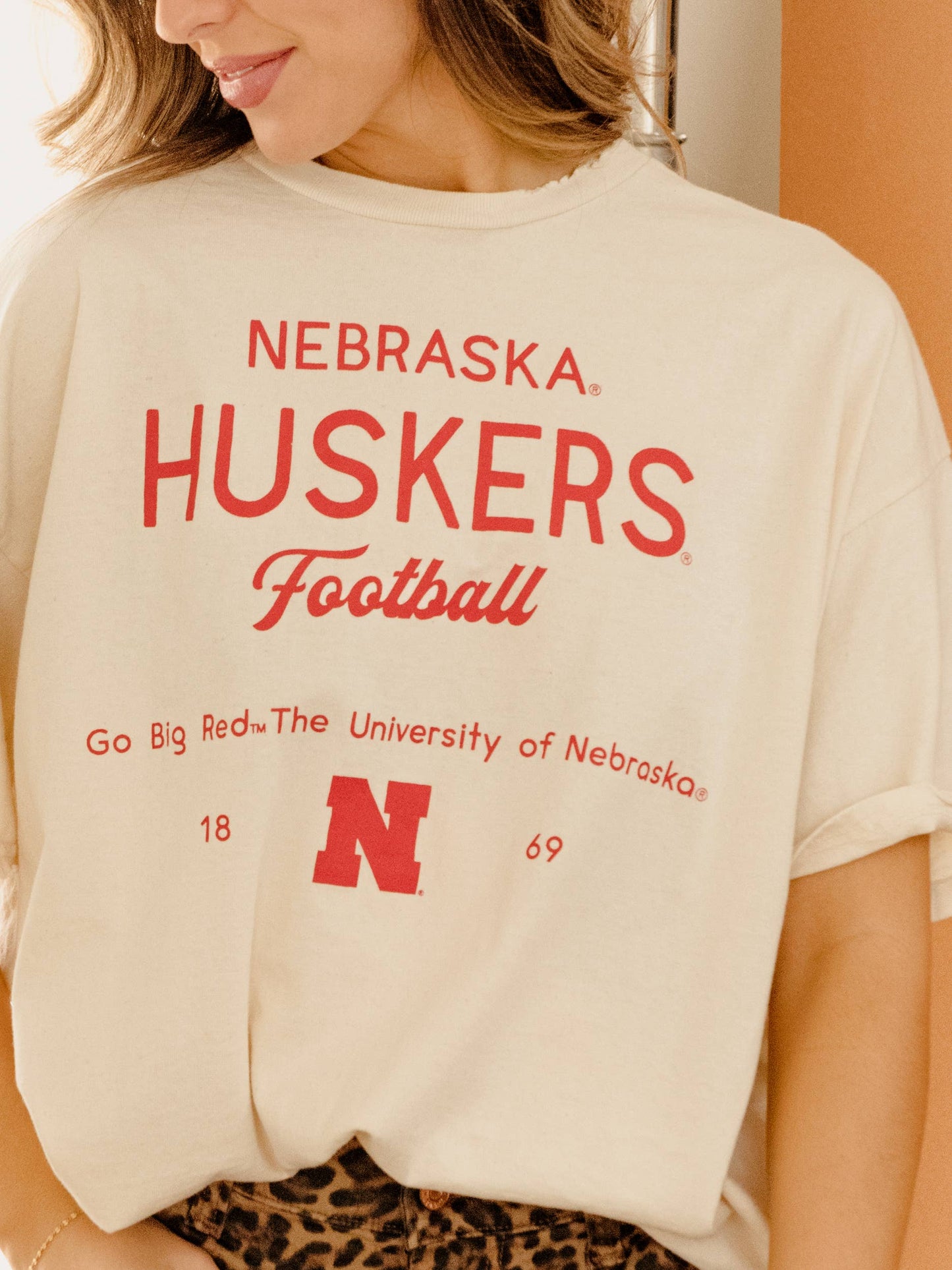 Ne Huskers Thrifted Tee