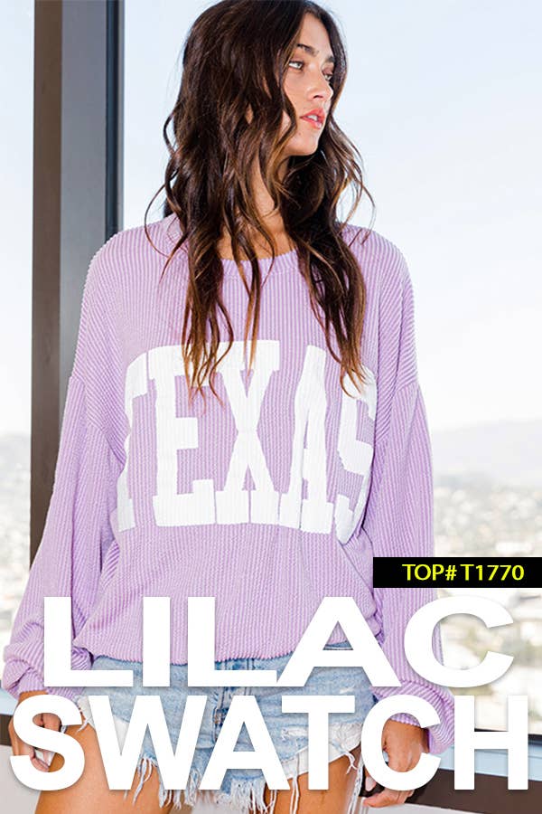 T1770N 'NEBRASKA' Comfy Oversize Graphic Sweatshirt: COFFEE / S-M-L (2-2-2)