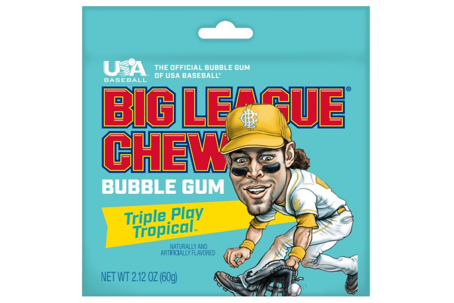 Big League Chew Triple Play Tropical Gum, 12ct Pouches