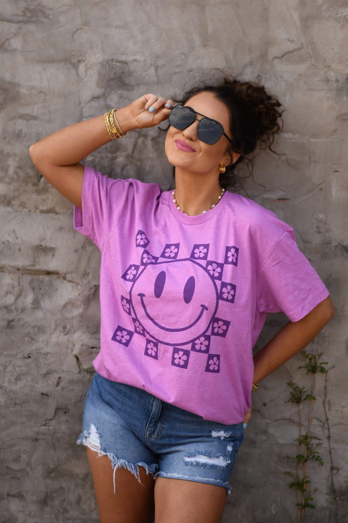 Smiley Checkered Tee