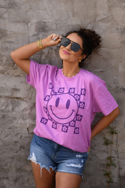 Smiley Checkered Tee