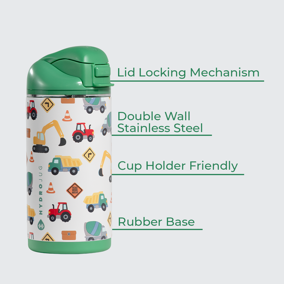 Under Construction HydroJug 14 oz Sport Kids Water Bottle