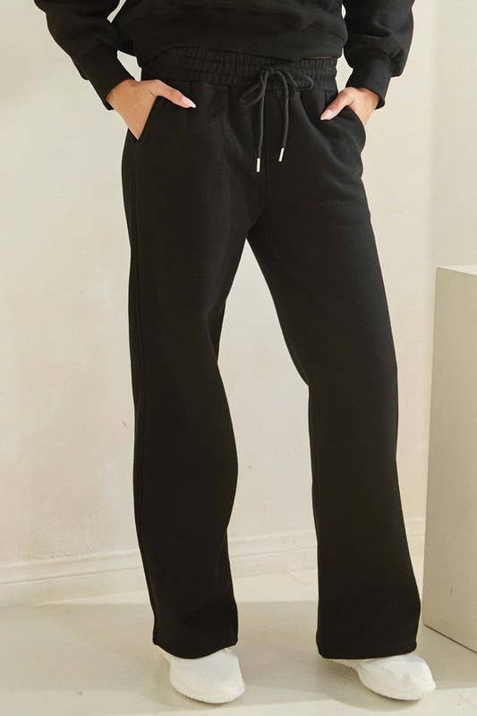 Cozy Fleece Sweatpants: Black
