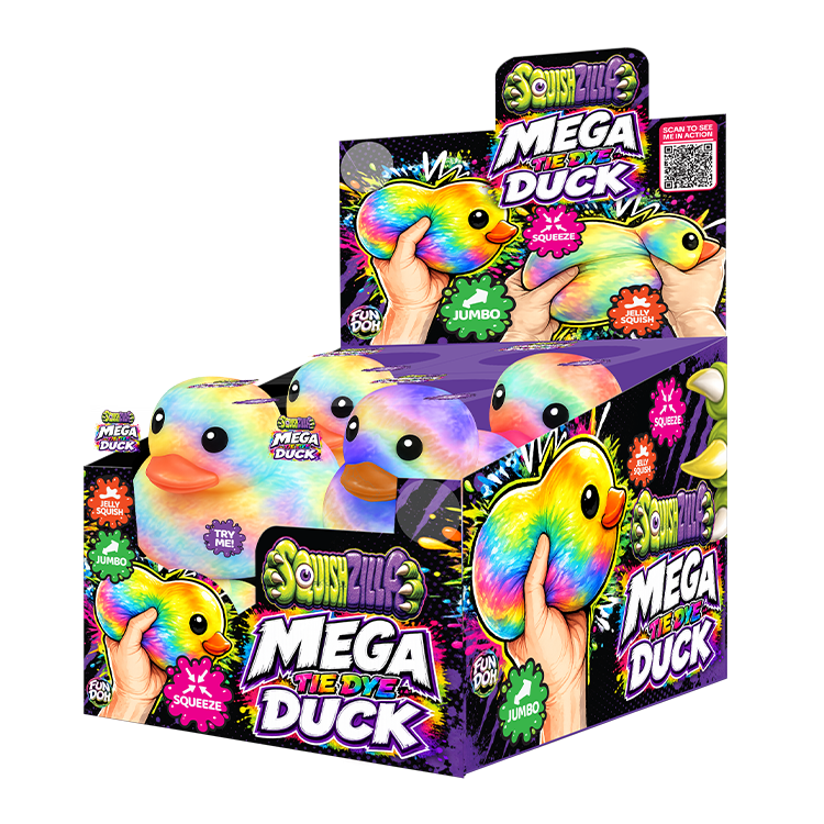 Fun Doh MEGA 5" Squishy Tie Dye Duck Toy Variety