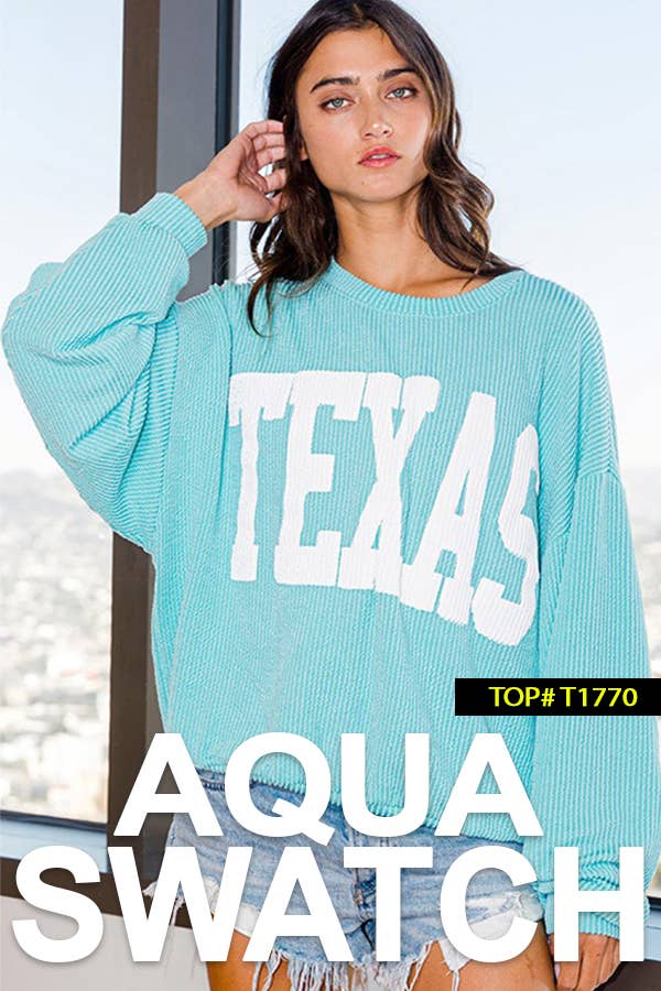 T1770N 'NEBRASKA' Comfy Oversize Graphic Sweatshirt: COFFEE / S-M-L (2-2-2)