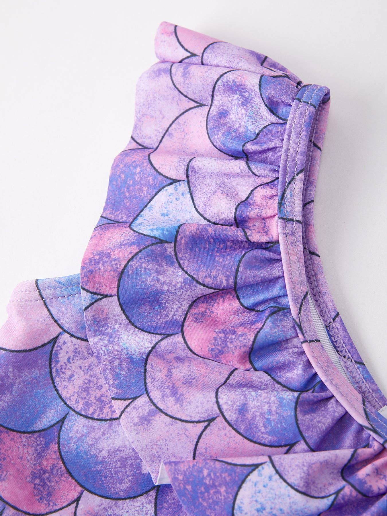 Purple Fish Scale Girls Swimsuit