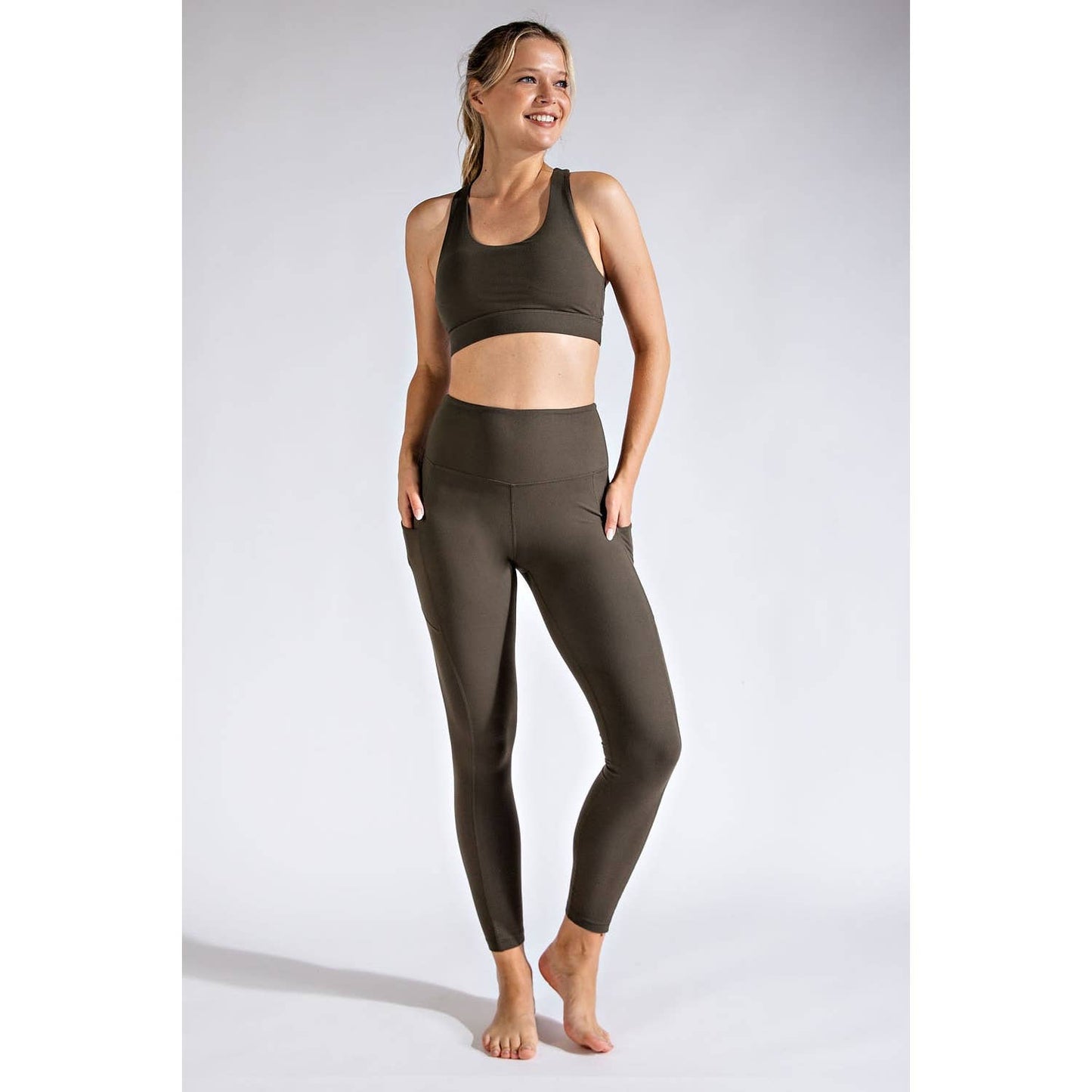 BUTTER BASIC LEGGING WITH POCKETS: Navy / S-M-L(2-2-2)
