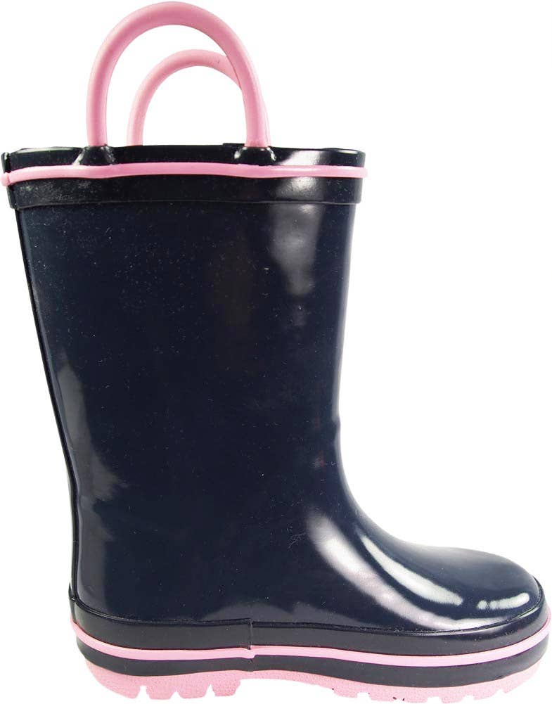 Norty Toddler Rain Boots - Navy/Pink Color: 8 Toddler