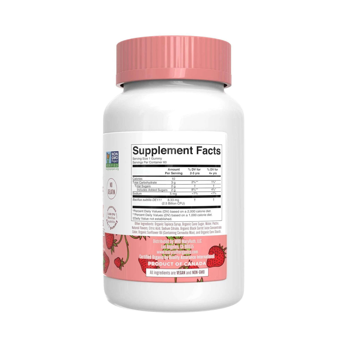 Strawberry Organic Kids Probiotic Gummies, Pectin Based