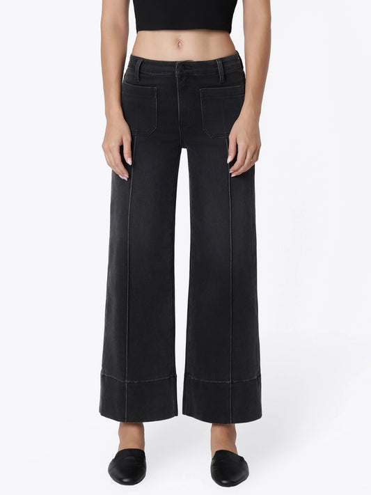 High Rise Black Pintuck
