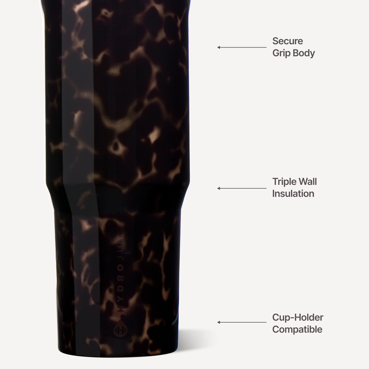Mocha Tortoise HydroJug 40 oz Sport Water Bottle