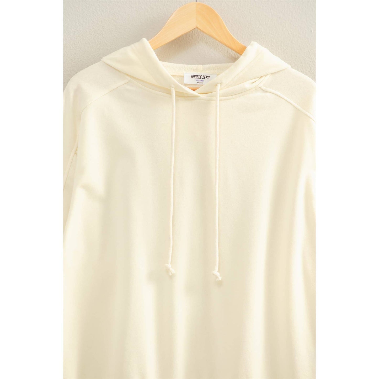 Mineral Washed Seam Detail Hoodie: CHESTNUT