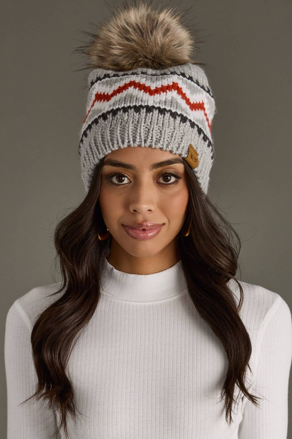 Patterned Pom Hat