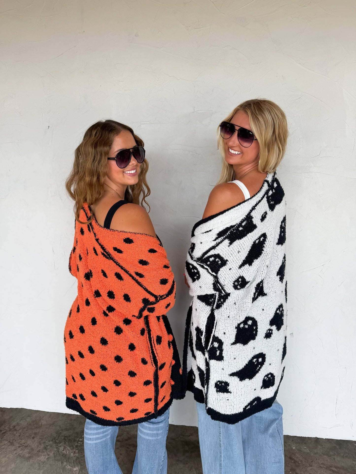 REVERSIBLE CLOUD CARDIGAN: POLKA DOT