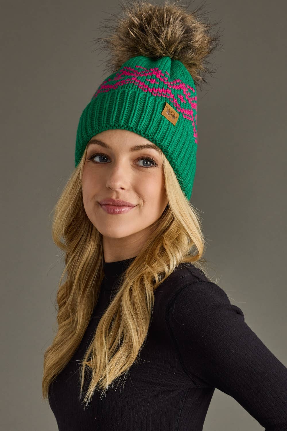 Speckled Pattern Pom Hat