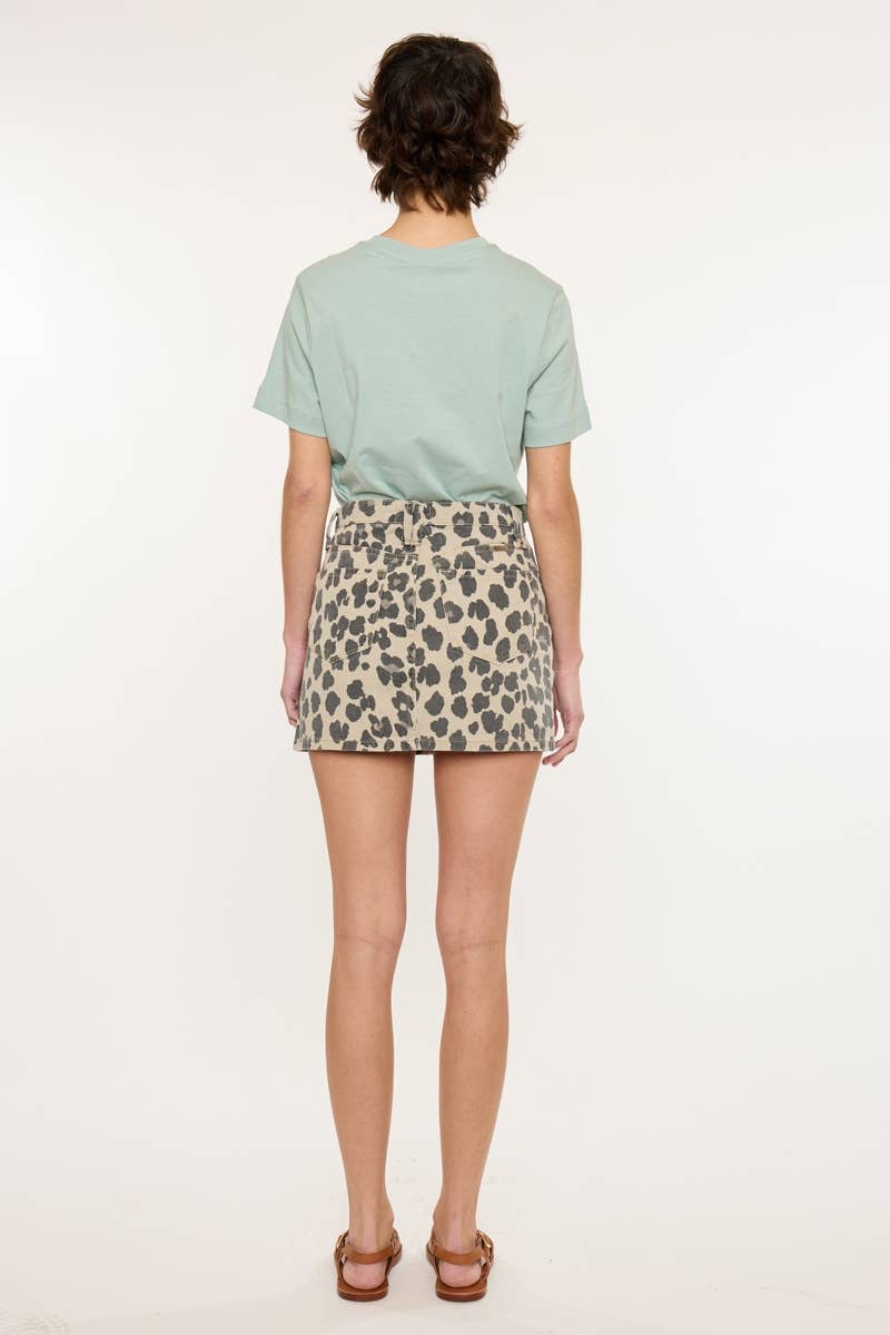 MID RISE MINI SKIRT-KC5552BE: BEIGE / S