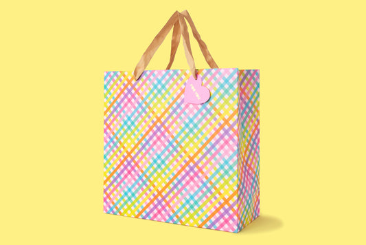 Colorful Gingham Gift Bag