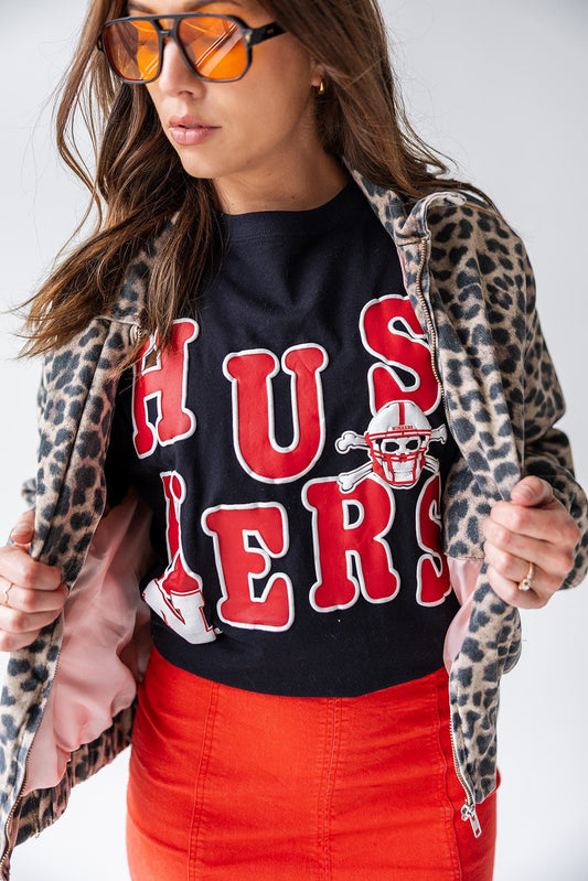 Husker Puffed Black Tee