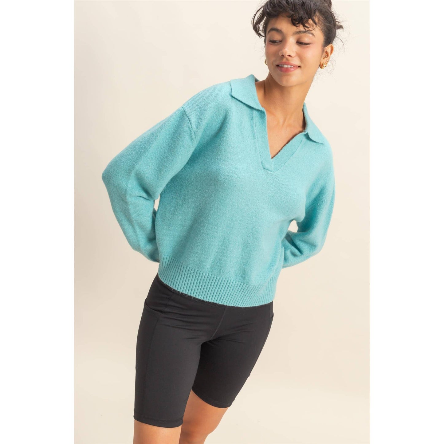 Collared V Neck Sweater