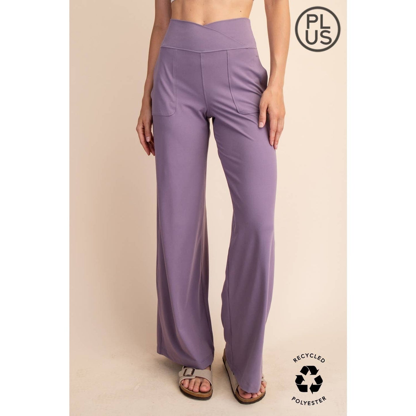 PLUS SIZE BUTTER V WAIST WIDE PANT