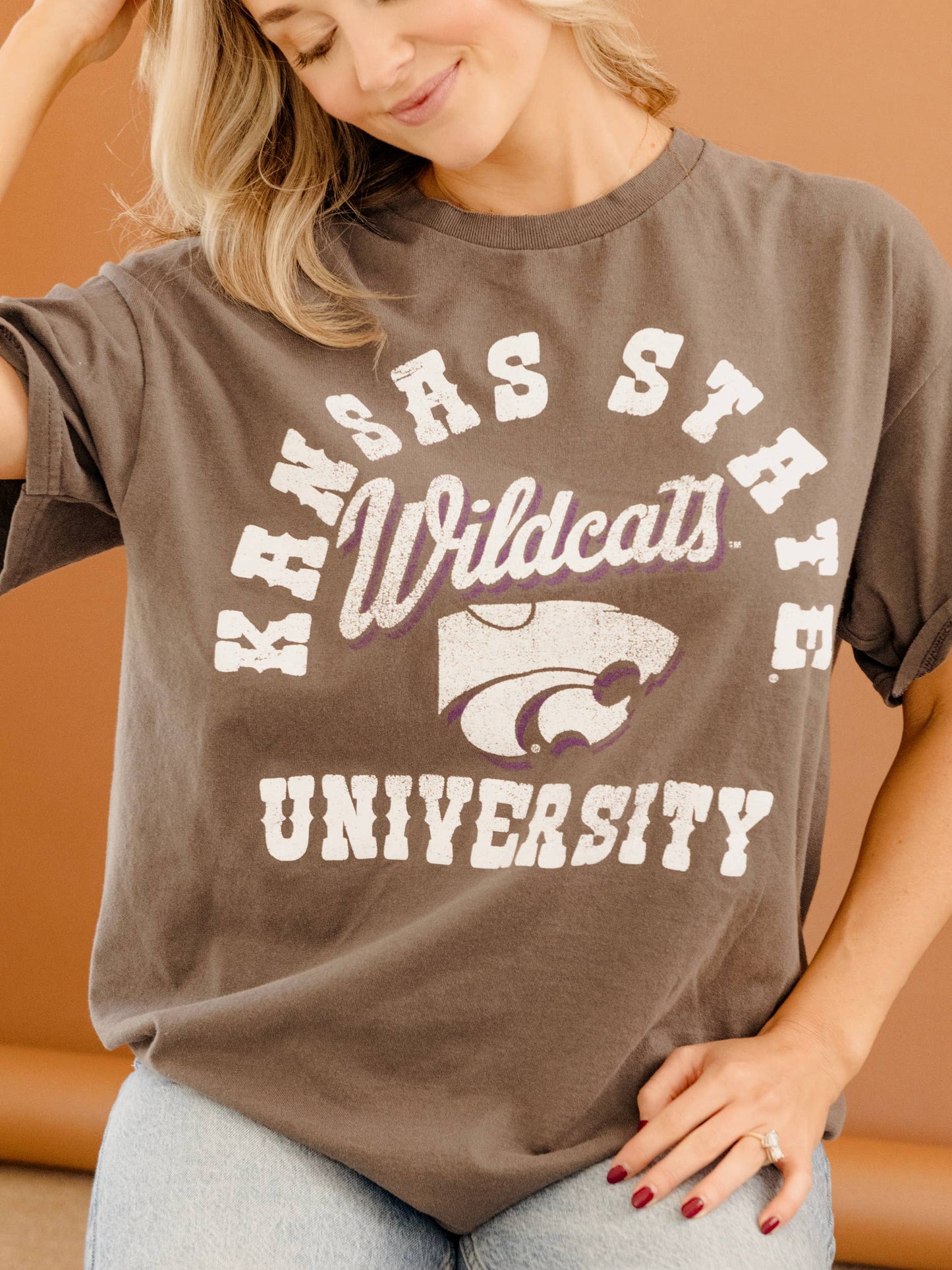 Kansas State Draft Charcoal Thrifted Tee