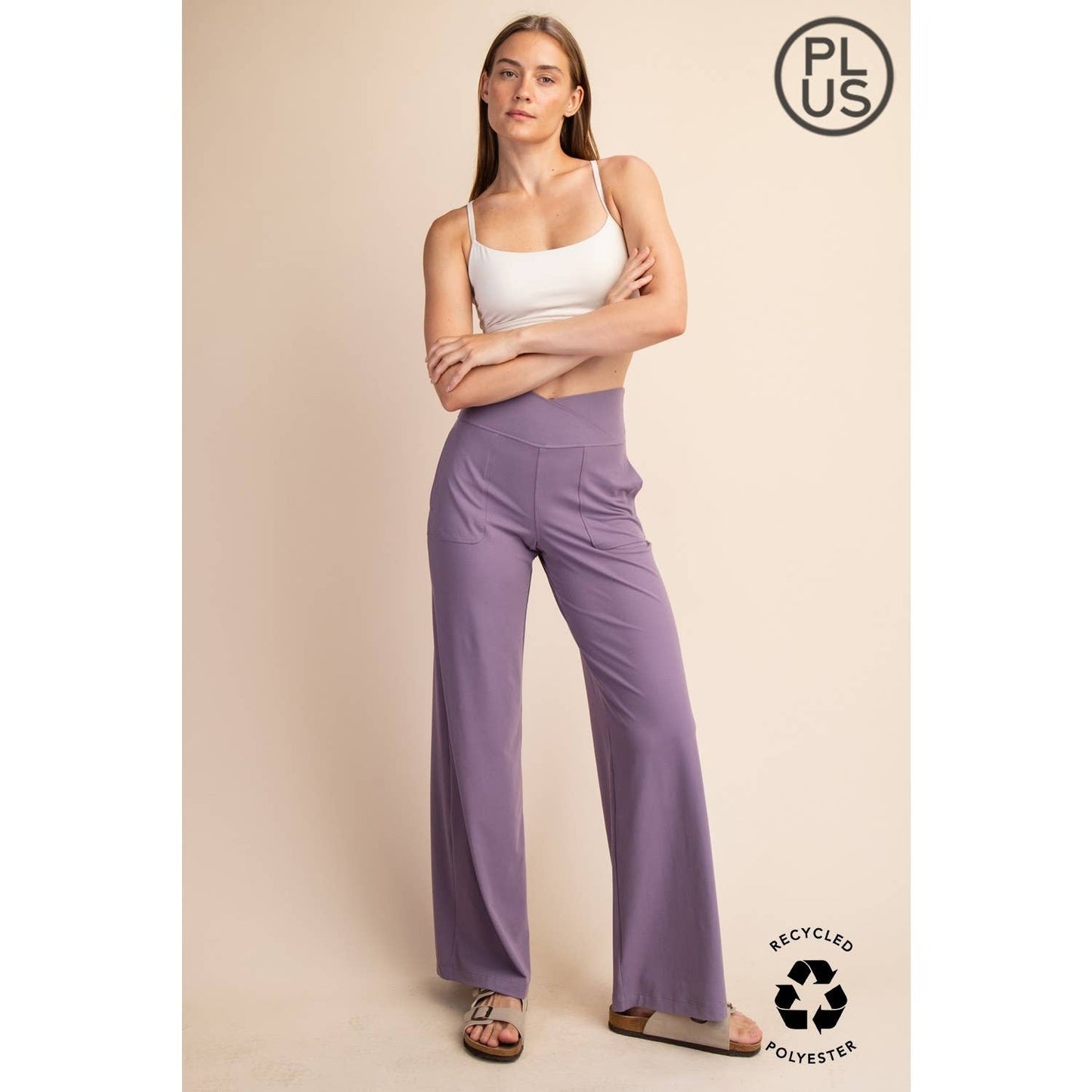 PLUS SIZE BUTTER V WAIST WIDE PANT