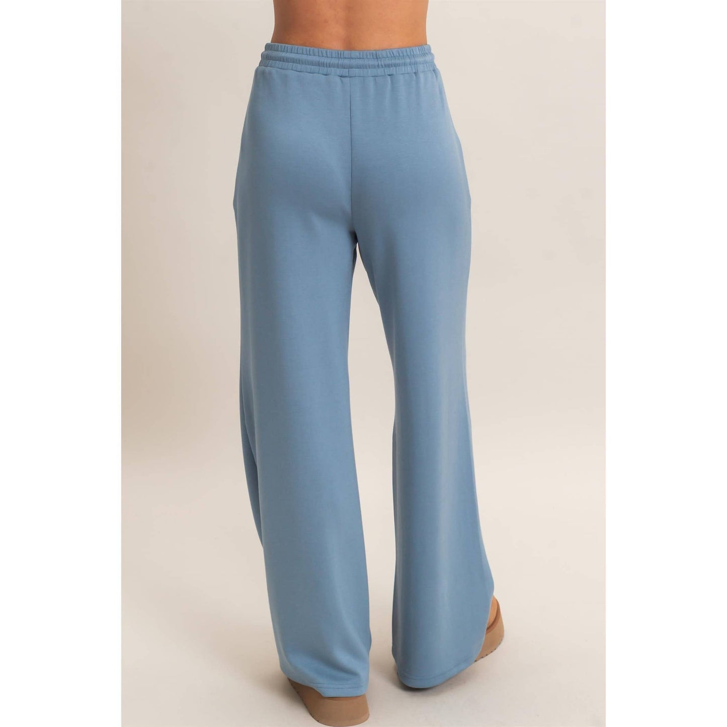 Drawstring Waist Pintuck Wide Leg Pants: DARK RED / S-M-L(2-2-2)