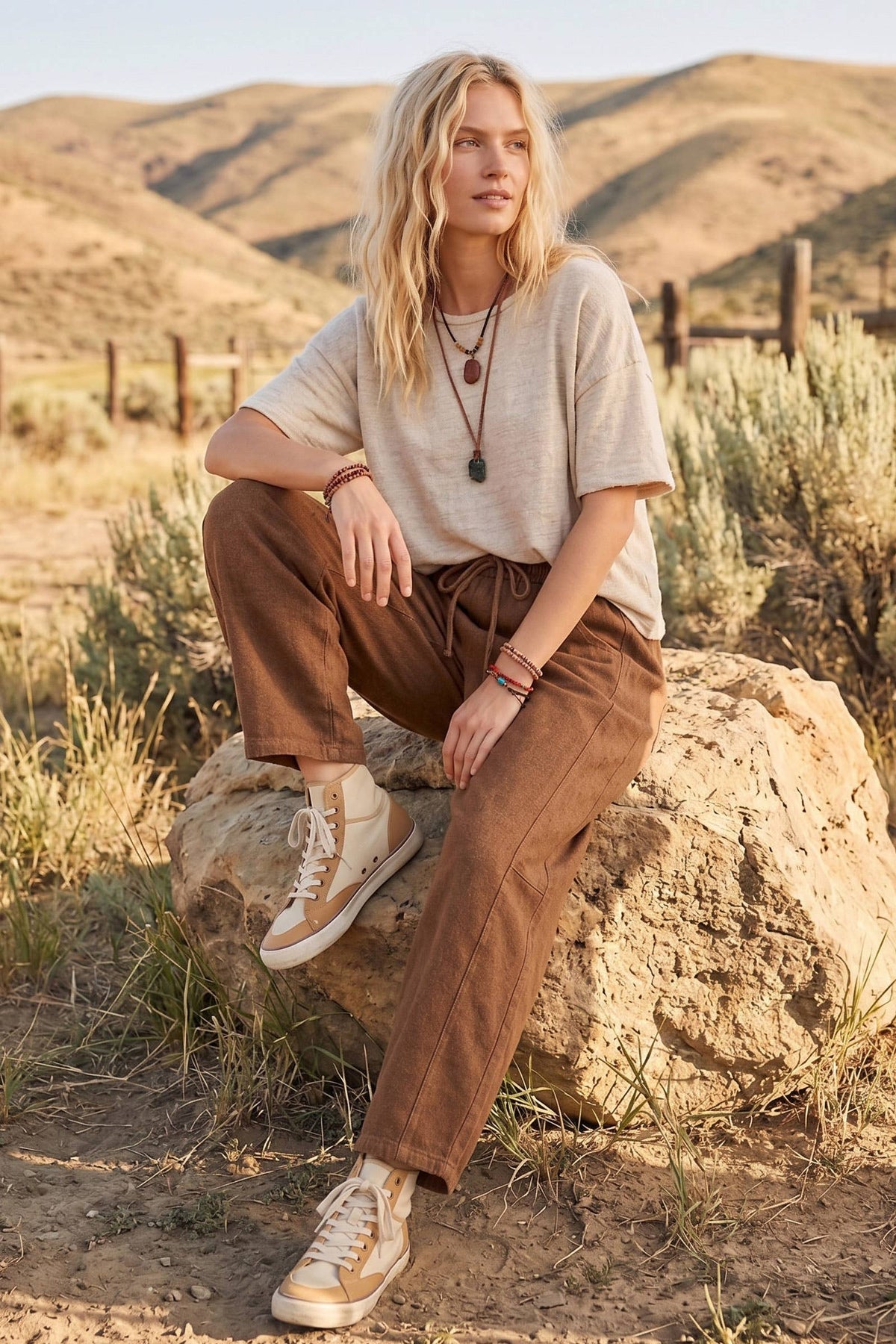 Oversized Washed Barrel Drawstring Pants