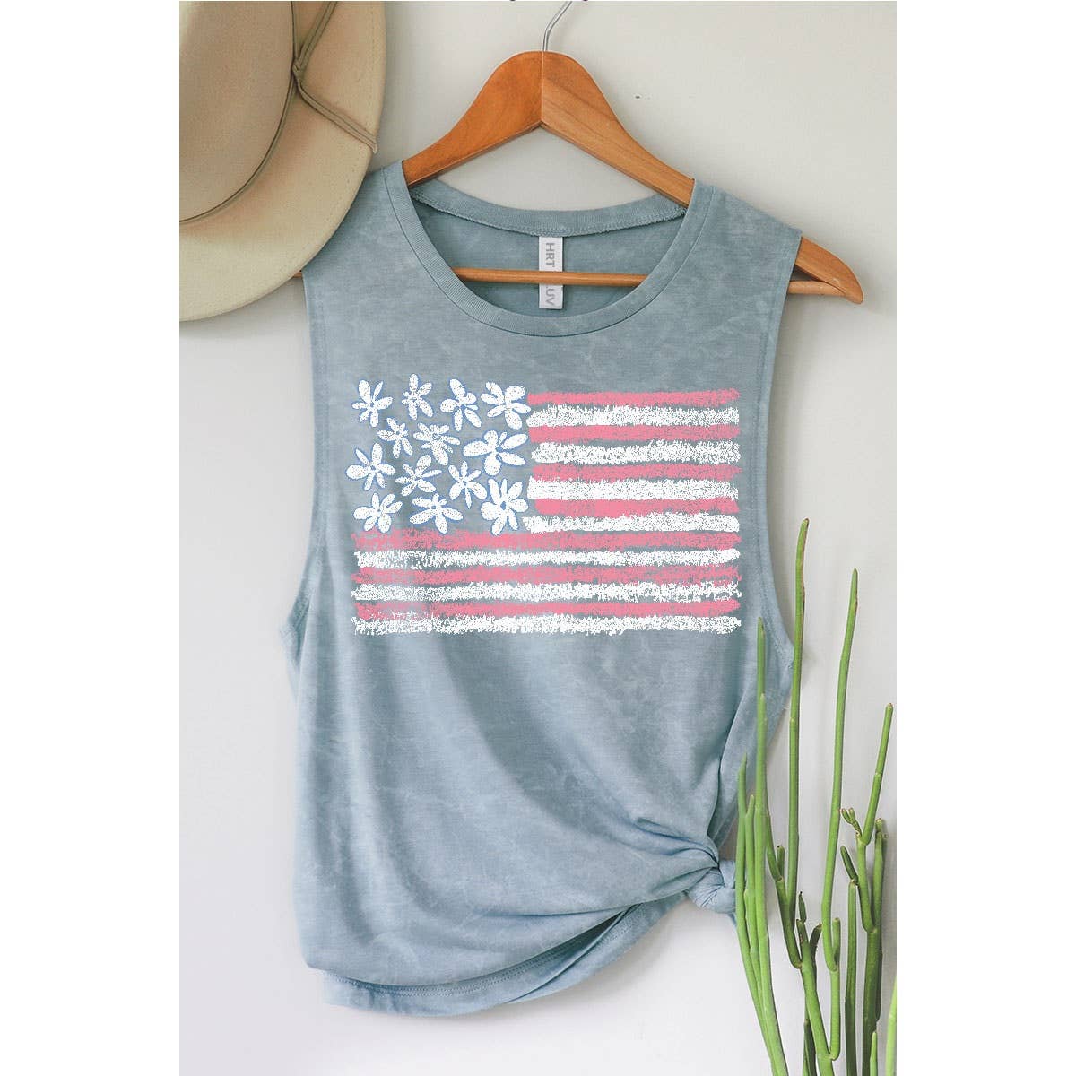 AMERICAN FLAG MINERAL GRAPHIC TANK TOP: Mineral Navy / XL