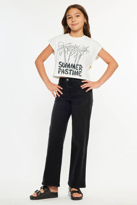 Kancan HR Wide Leg Jeans Black