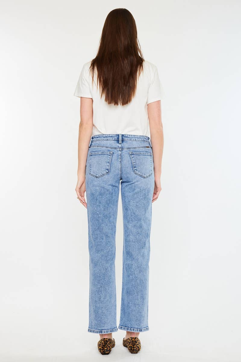OPEN PACK MID RISE TRUE STRAIGHT JEANS-KC20092M: MEDIUM / 7/27