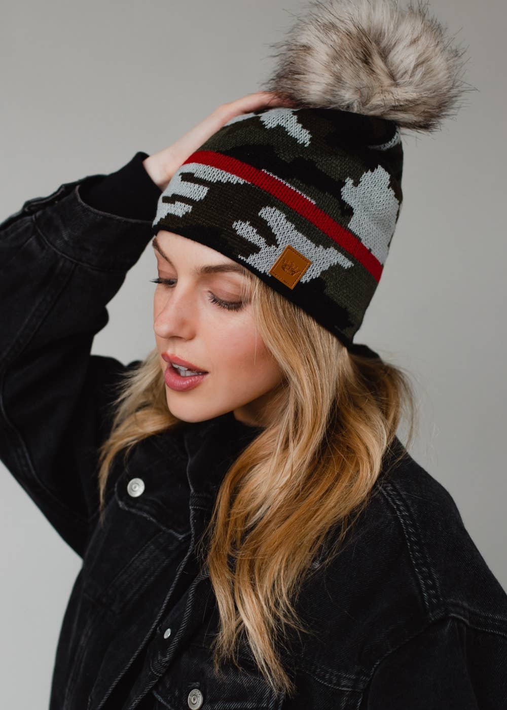 Camo w/ Red Stripe Hat