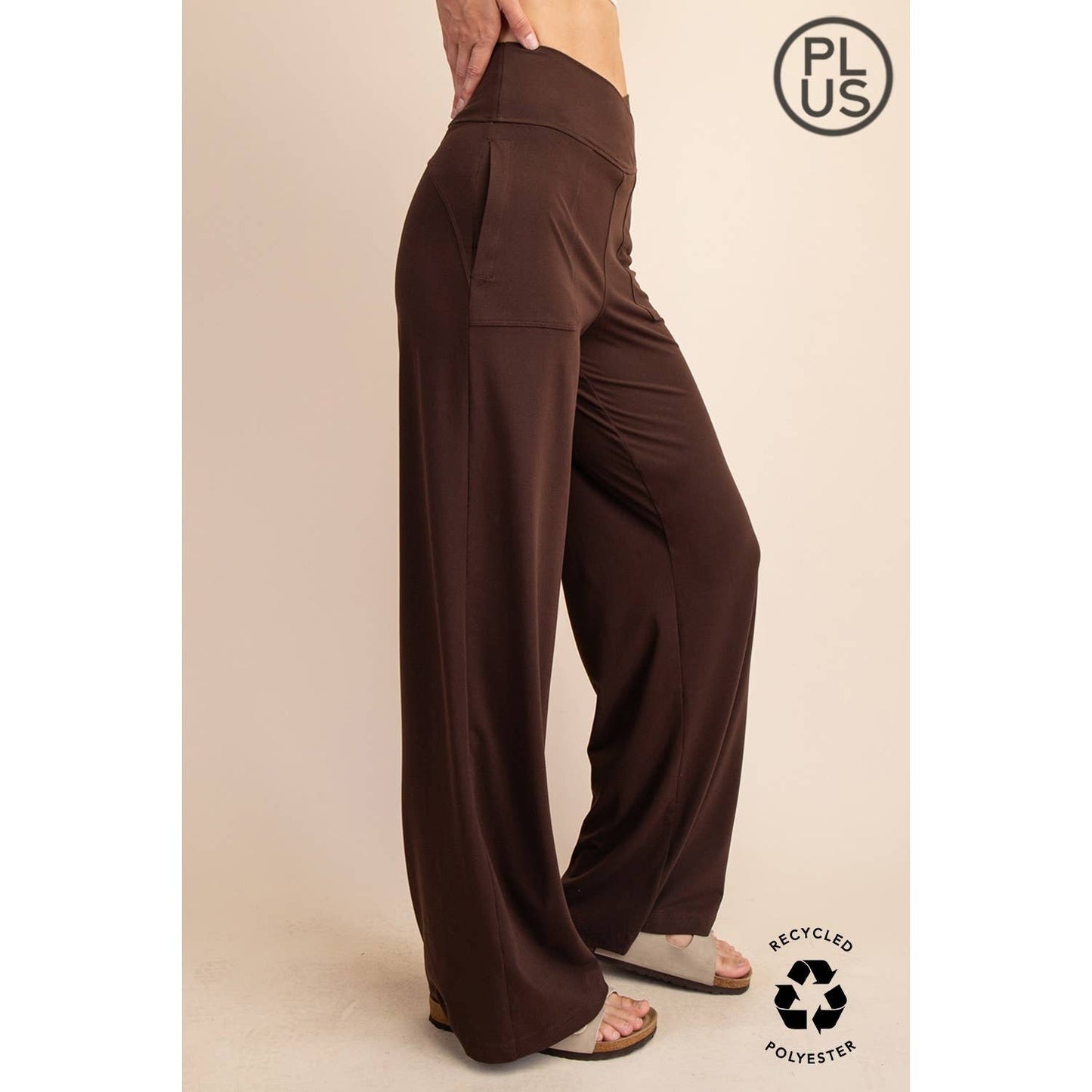 PLUS SIZE BUTTER V WAIST WIDE PANT
