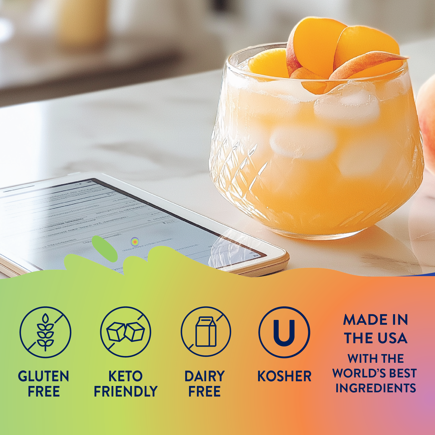 Sugar Free Peach Mango Energy Syrup - 375ml