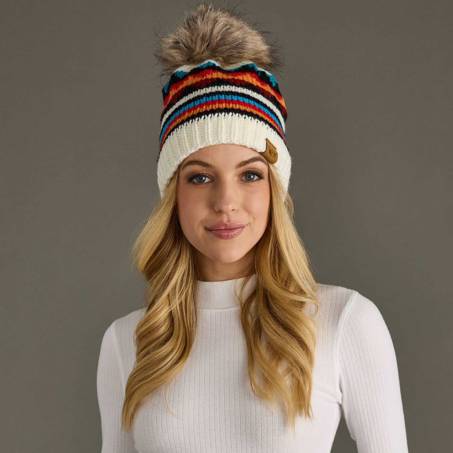 Patterned Pom Hat