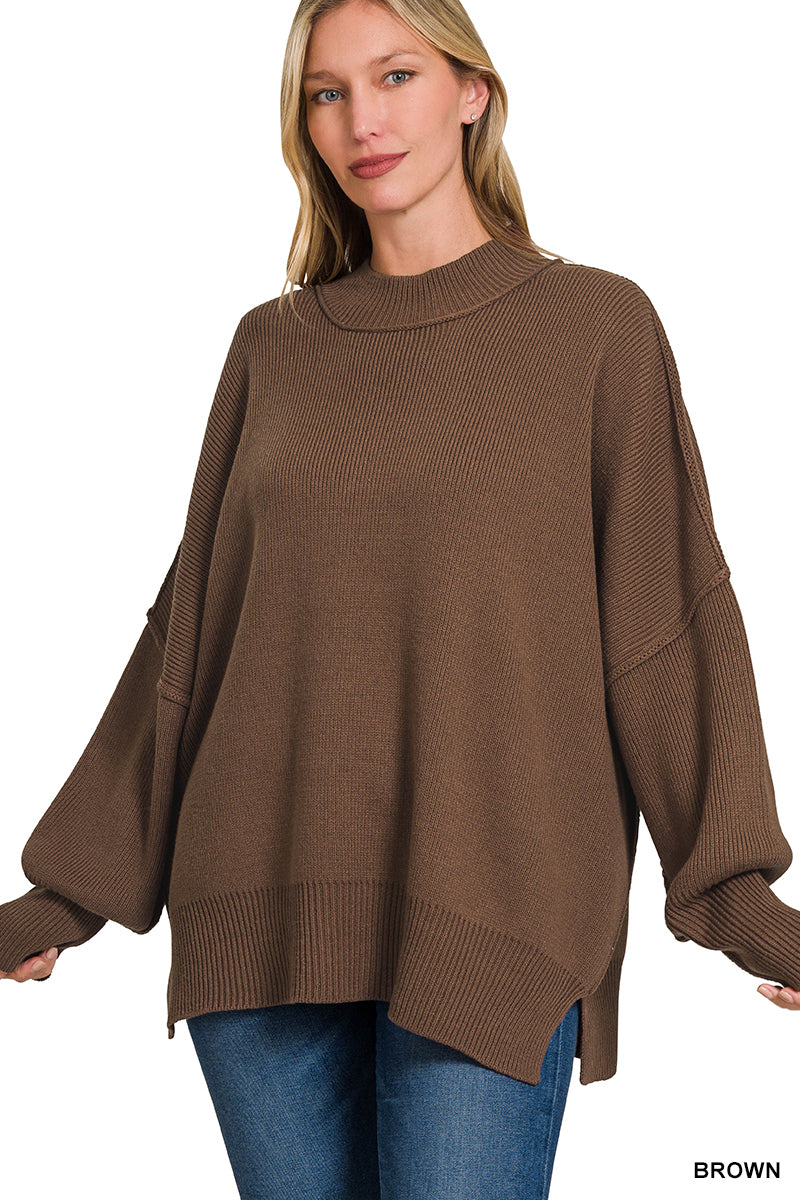 Side Slit Oversized Sweater